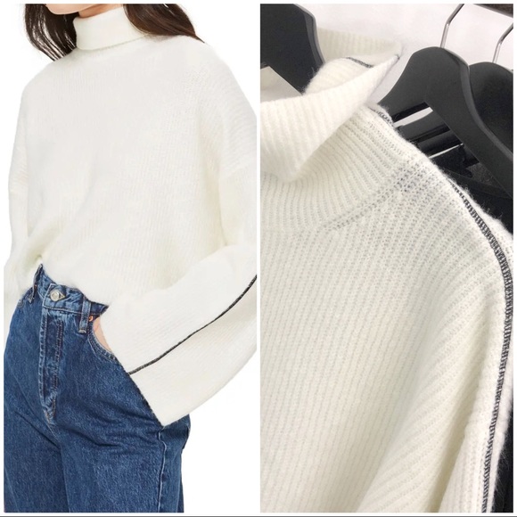 Topshop Roll Neck Crop Sweater - Picture 2 of 7